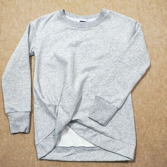 All In Motion Girls Heather Gray Fleece Front Twist Sweat Shirt -Q - Picture 1 of 3